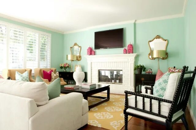 Покраска интерьера дома Color exploration Colorful living room design, Colourful living room, Pink livin