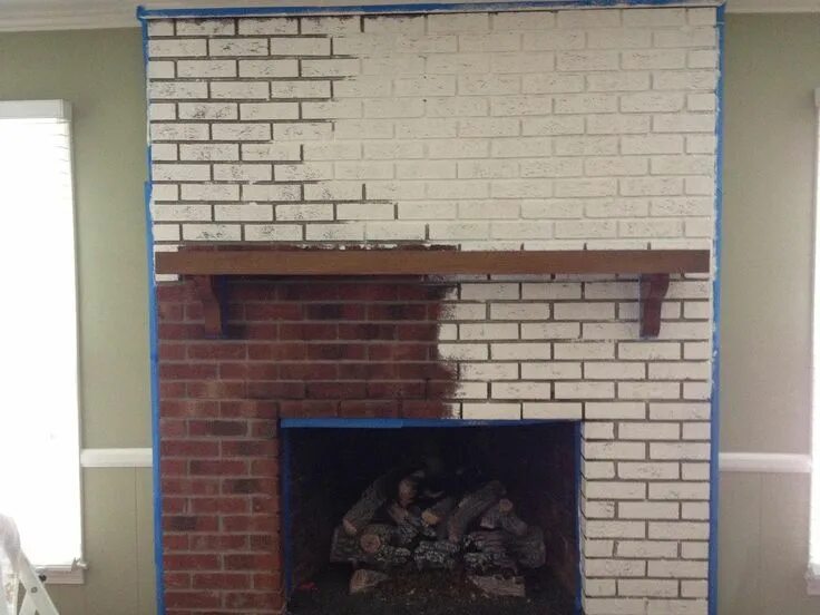 Покраска кирпичной печи в доме примеры варианты Fireplace Brick Paint Colors Painted brick fireplaces, Brick fireplace makeover,