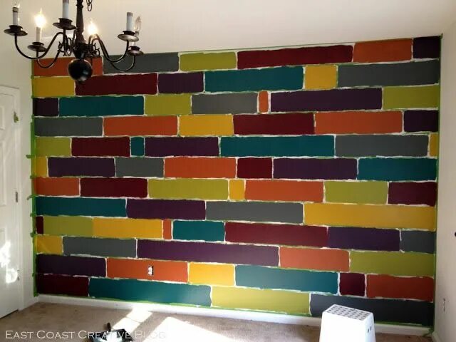 Покраска кирпичной стены в интерьере своими руками How to Paint a Mosaic Accent Wall Bedroom Makeover Accent wall bedroom, Accent w