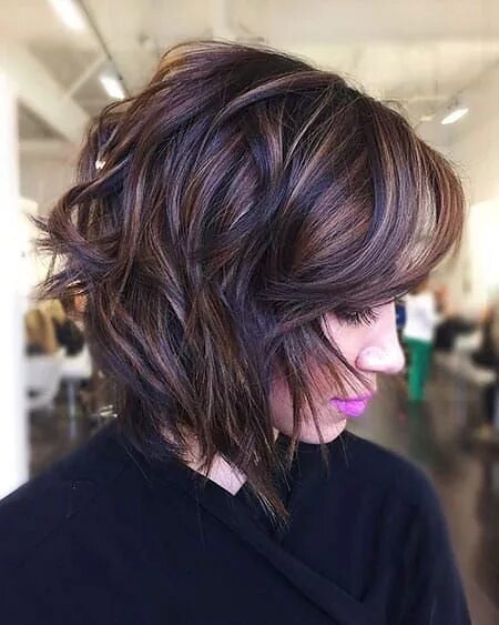 Покраска коротких темных волос фото Pin on Bob Frisuren