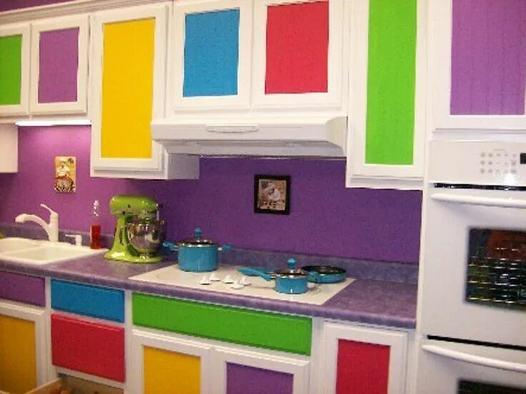 Покраска кухни своими руками в домашних условиях Really Colorful Kitchen at Awesome Colorful Kitchen Design Ideas Home Inspiratio