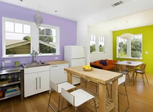 Покраска кухни цвета дизайн фото 22 Modern Interior Design Ideas with Purple Color, Cool Interior Colors White ki