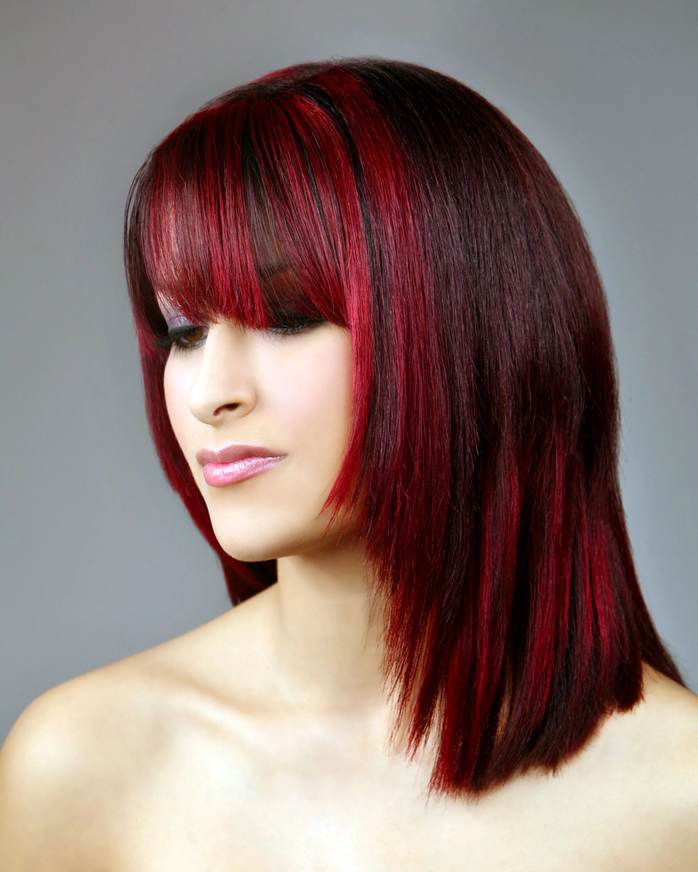 Покраска на средние волосы женские фото hair COLOR STYES Shades of red hair, Hair color highlights, Funky hair colors