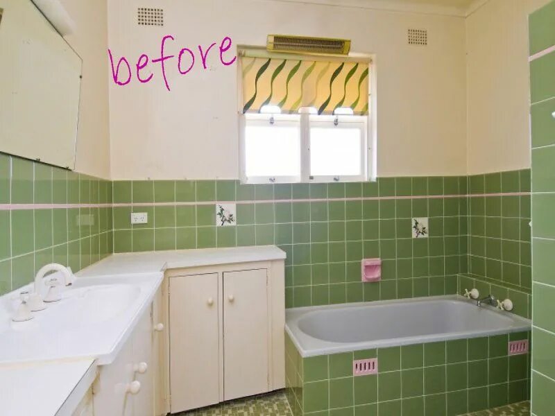 Покраска плитки в ванной фото Painting bathroom, Painting bathroom tiles, Tile bathroom