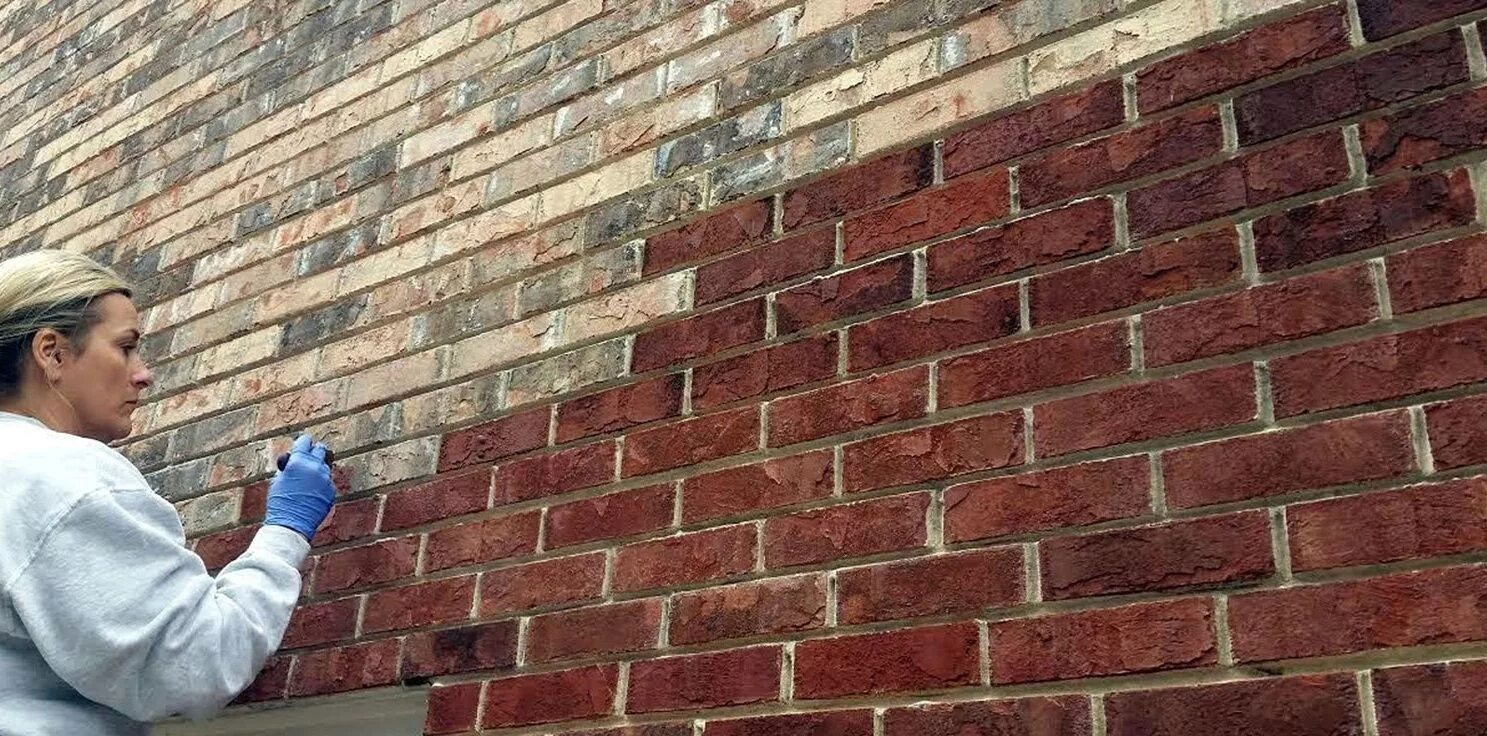 Покраска под кирпич фото Brick stain from Dyebrick - The Color Stain For Brick - Dyebrick Stained brick, 