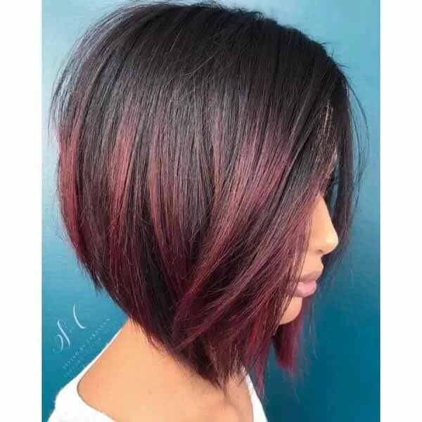 Покраска прически каре Color Melting - Behindthechair.com Short red hair, Plum hair, Red hair color