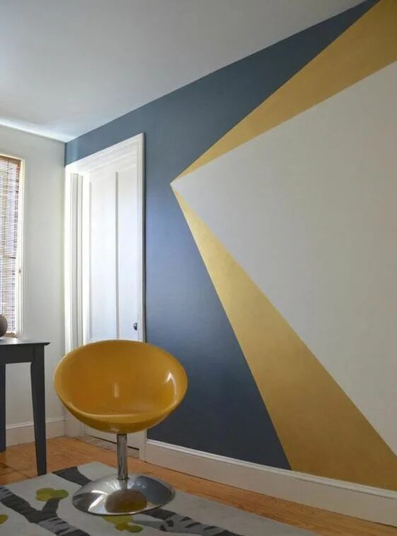 Покраска стен дизайн фото идеи La geometría llegó a la pintura Bedroom wall paint, Bedroom wall designs, Geomet