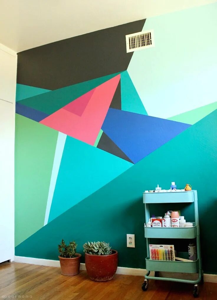 Покраска стен дизайн фото своими руками Paint this: Geometric Wall Design Geometric wall paint, Geometric wall, Wall des