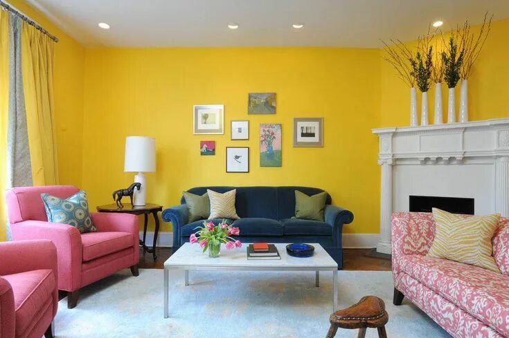 Покраска стен сочетание цветов в интерьере фото 9 Stimulating Ways to Use Yellow In Your Staying Space Yellow living room, Room 