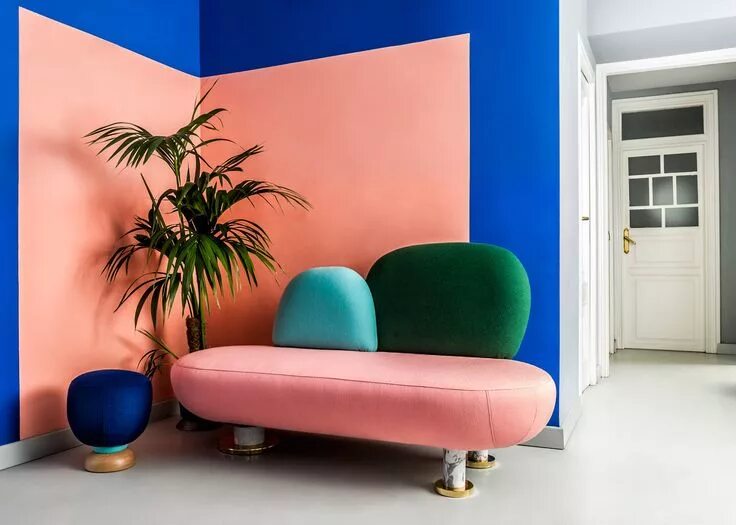 Покраска стен современный дизайн Masquespacio's colourful interior and branding for its own studio Interior desig