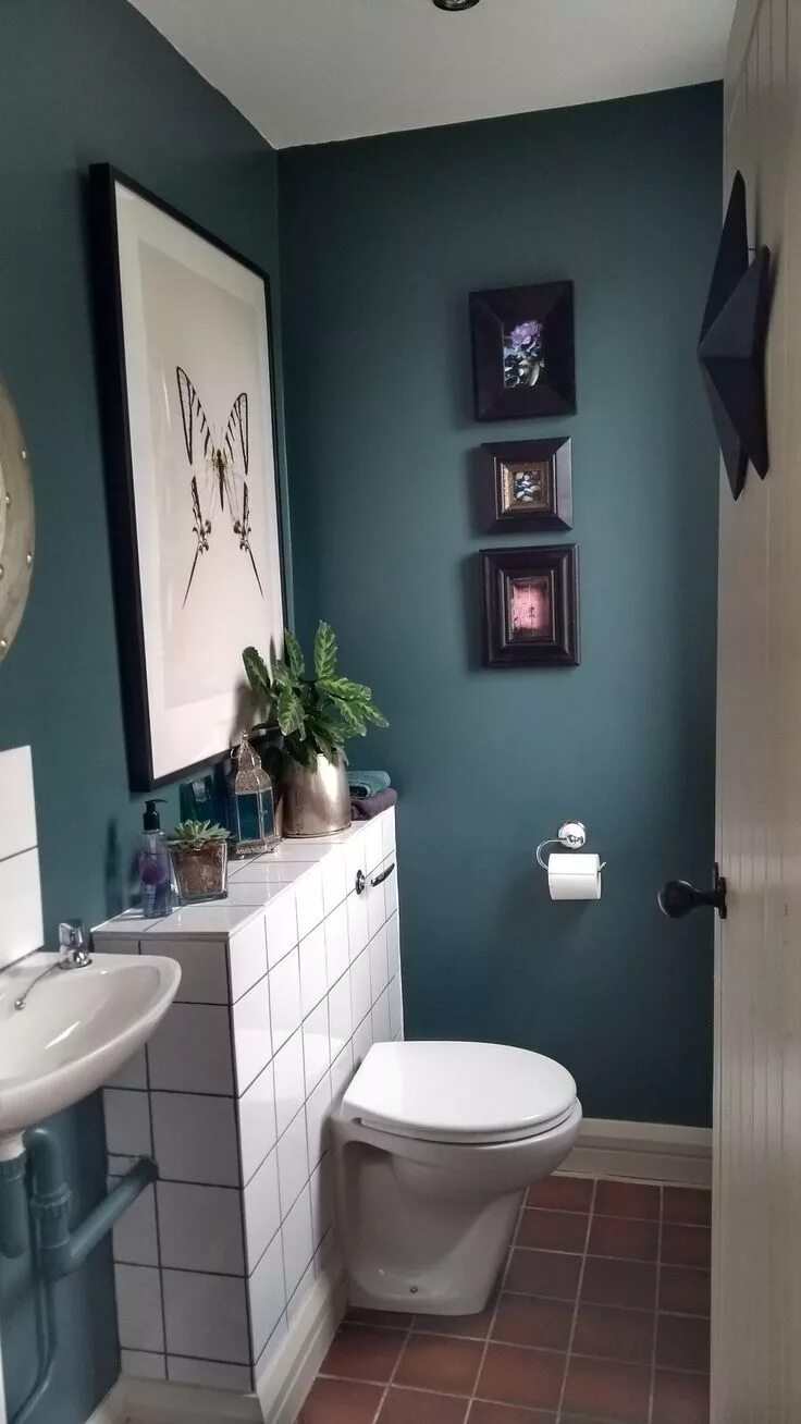 Покраска стен туалете фото New Farrow & Ball's Inchyra Blue. Love it! Small bathroom colors, Small bathroom