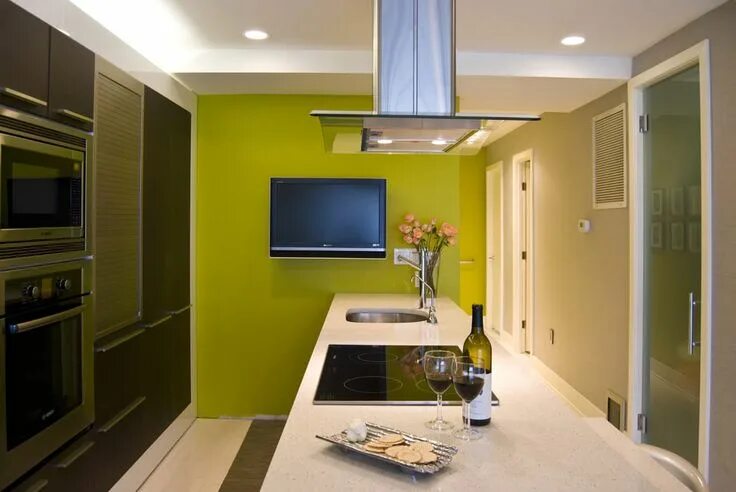 Покраска стен в кухне дизайн фото 23+ Green Wall Designs, Decor Ideas Kitchen remodel plans, Condo kitchen remodel