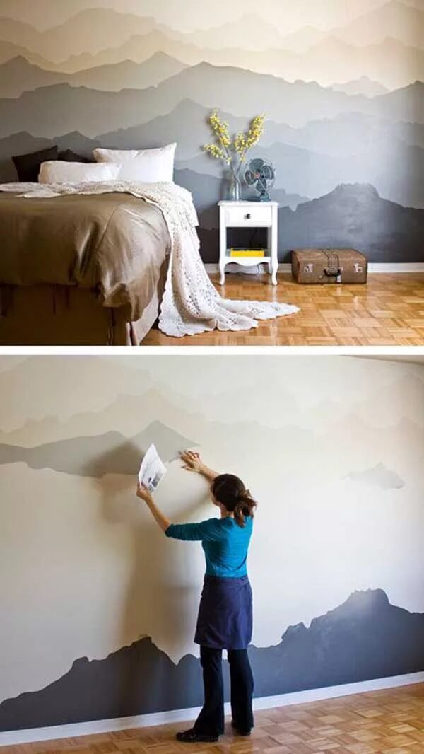 Покраска стен вместо обоев фото 26 DIY Cool And No-Money Decorating Ideas for Your Wall Украшения для спальни св