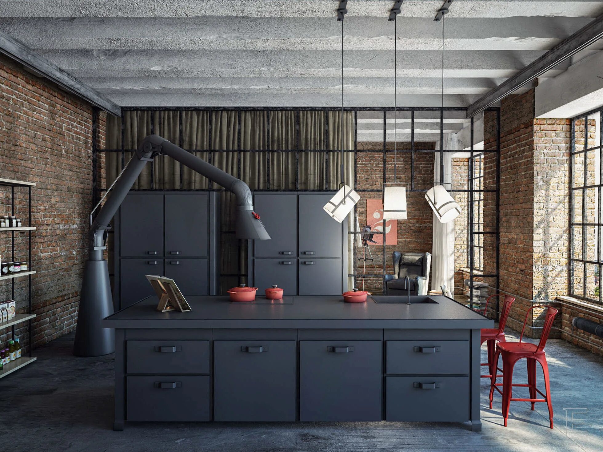 Покраска в стиле лофт INDUSTRIAL LOFT :: Behance