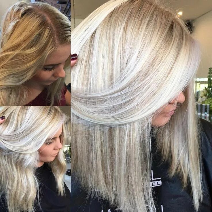 Покраска в светлый цвет фото Gold blonde to platinum Cool blonde hair colour, Cool blonde hair, Long hair col