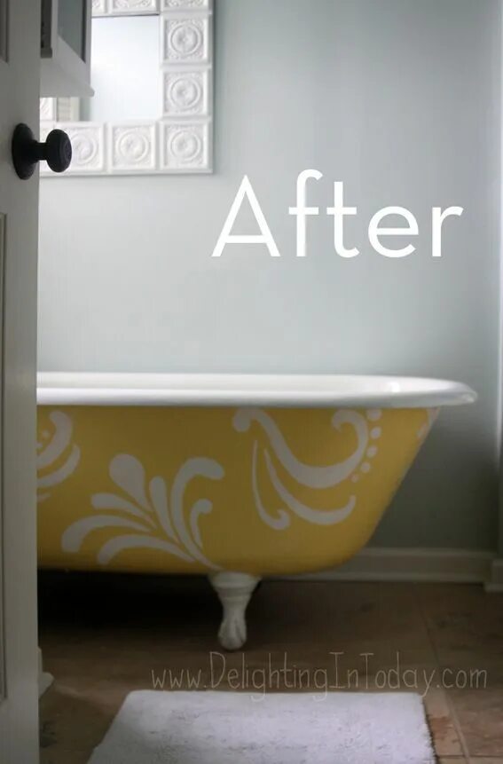 Покраска ванн своими руками фото Eye-Catching DIY Bathtub Makeover Bathtub makeover, Diy bathtub, Diy bathtub mak