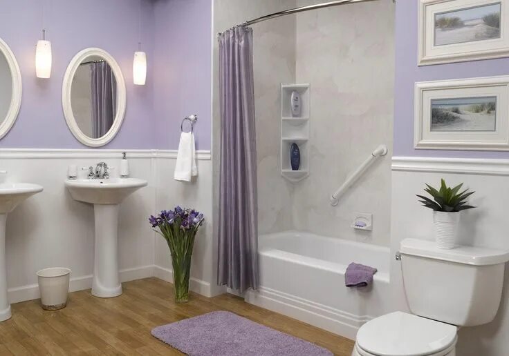 Покраска ванной комнаты фото lavender bathroom Lavender bathroom decor, Gray bathroom decor, Bathroom colors