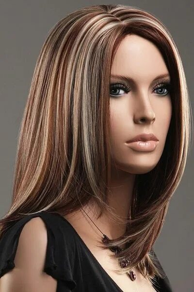 Покраска волос фото на средние волосы Long Straight Wig Mix Brown Hair Replacement Wigs Synthetic Hair Fancy Dress Cos