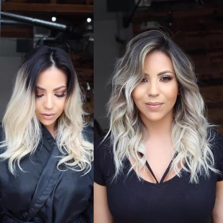 Покраска волос корни темные фото 60 Ideas of Gray and Silver Highlights on Brown Hair Balayage hair, Blonde hair 