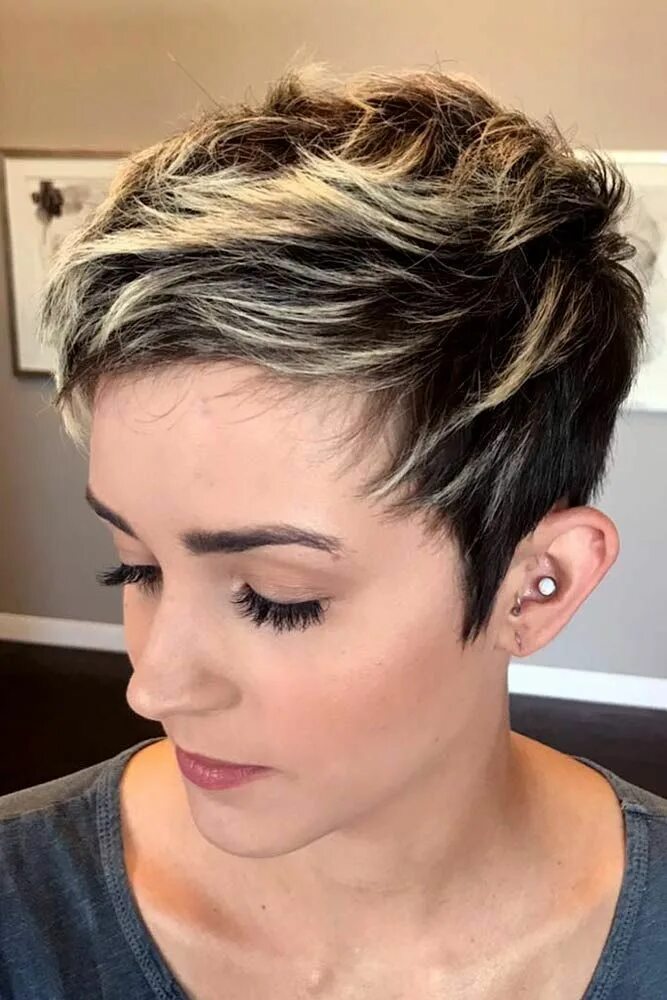 Покраска волос короткая стрижка #Amazon link) Short Edgy Pixie Hairstyle #pixiehairstyles #pixiecut #shorthair #