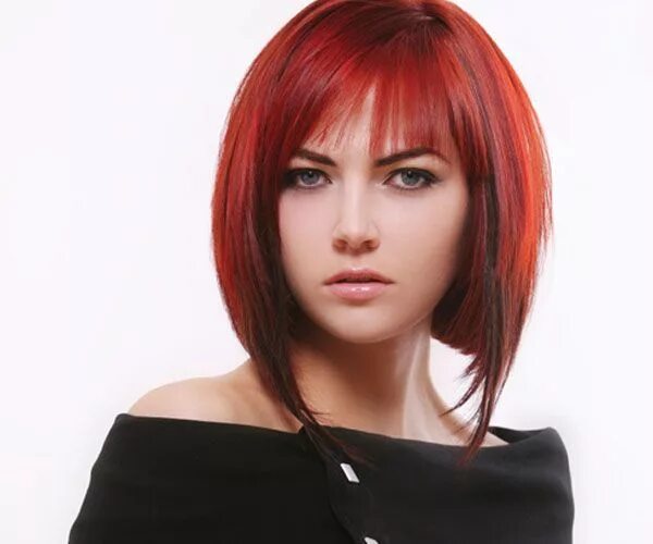 Покраска волос стрижка с челкой medium inverted bob with bangs - Google Search Средние прически, Прически, Волос