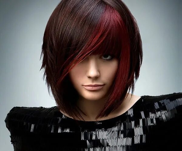 Покраска волос стрижка с челкой Pin by Amanda Lowman on Hair Hair styles, Emo hair color, Medium hair styles