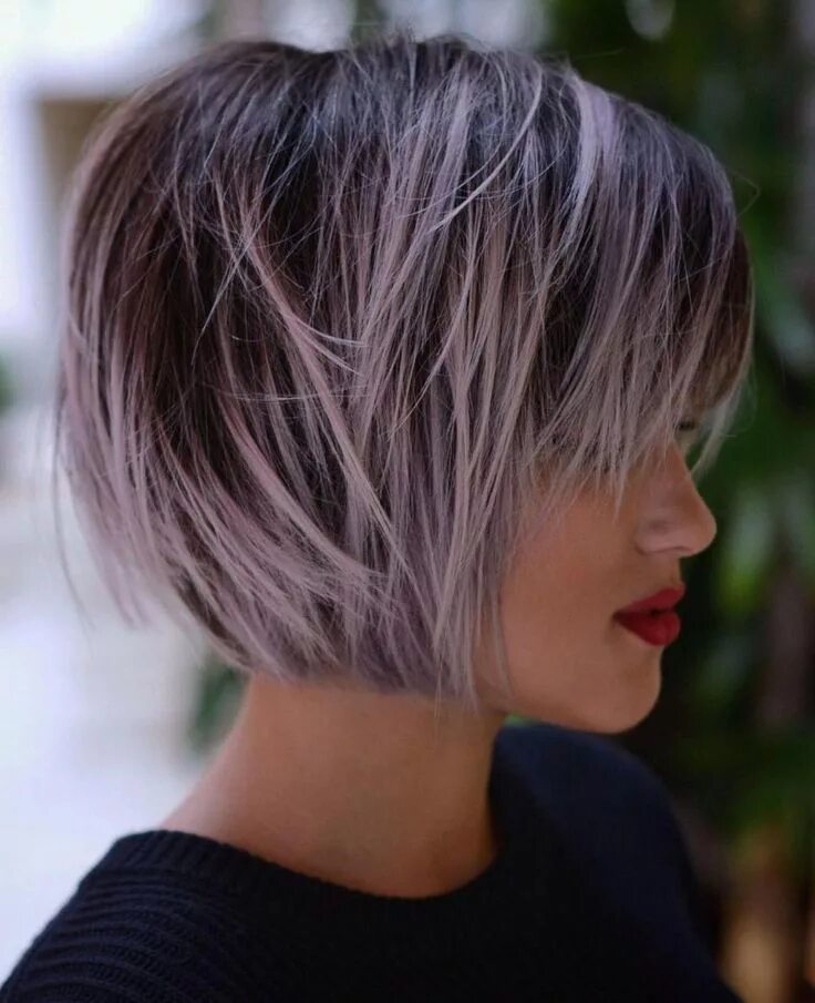 Покраска волос стрижки каре Pastel Purple Balayage For Brown Bob Short hair styles, Short thin hair, Hair st