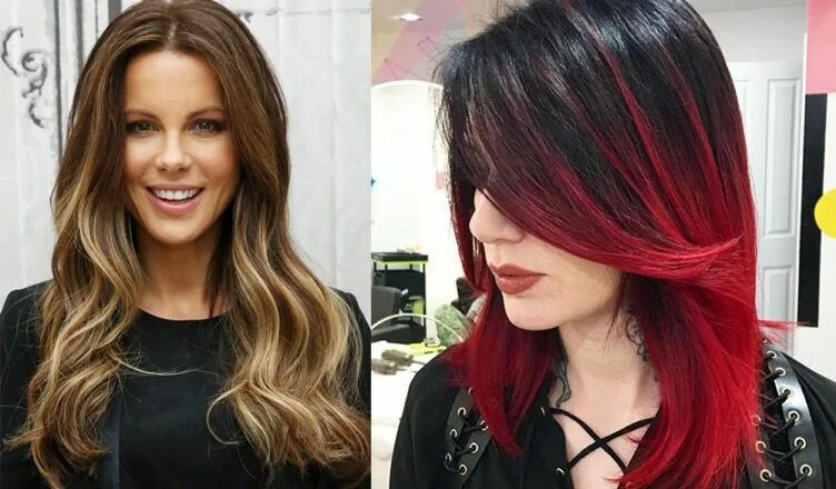 Покраска волос цвета фото на средние Trendy Two-Color Hair Styles