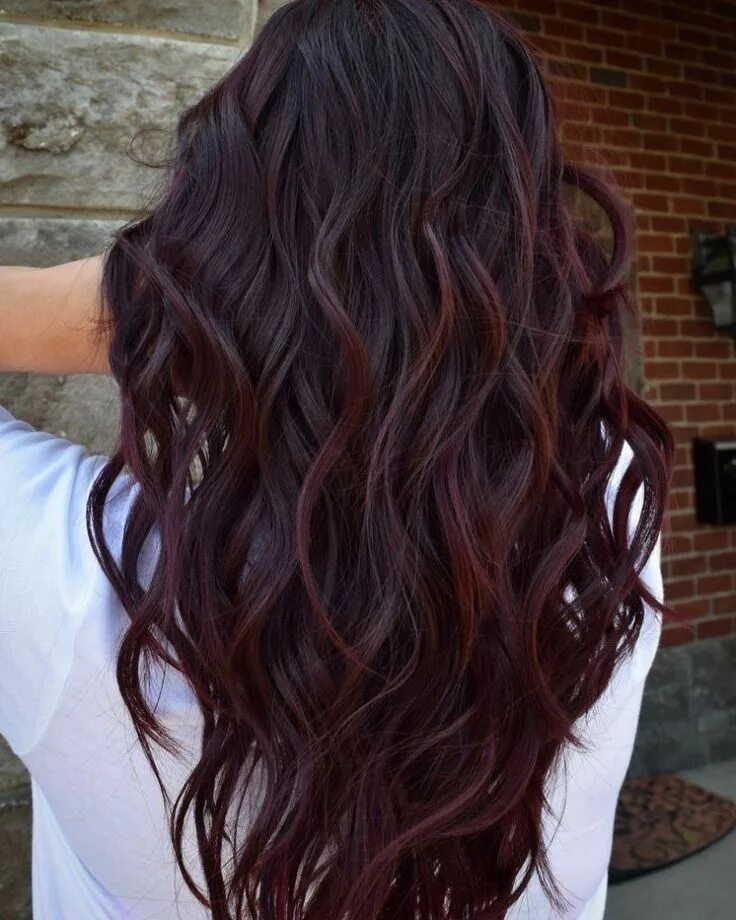 Покраска волос темный цвет фото Pin on Hair Wine hair color, Wine hair, Brunette hair color