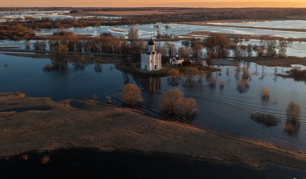 Покрова на нерли фото в разлив Пазл "Разлив реки" из 170 элементов Собрать онлайн пазл № 243028