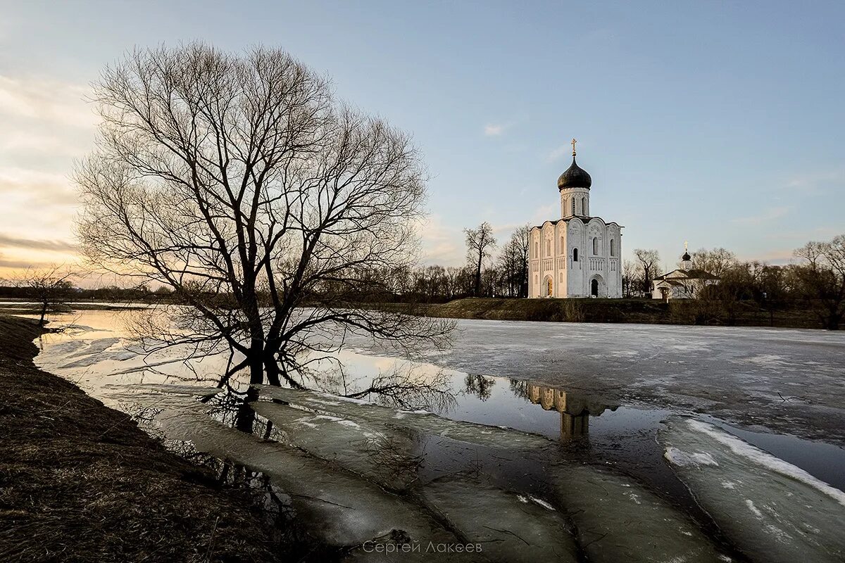 Покрова на нерли весной в разлив фото Владимирские фотографы запечатлели разлив Нерли на заливном лугу в Боголюбово