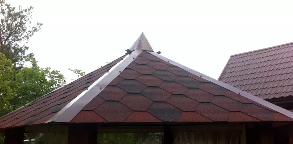 Покрыть беседку гибкой черепицей своими руками колпак на беседку - Сообщество "DRIVE2 На Даче" на DRIVE2