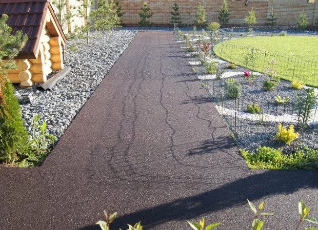 Покрытие для двора частного дома недорого фото Rubber coating for the yard of a private house