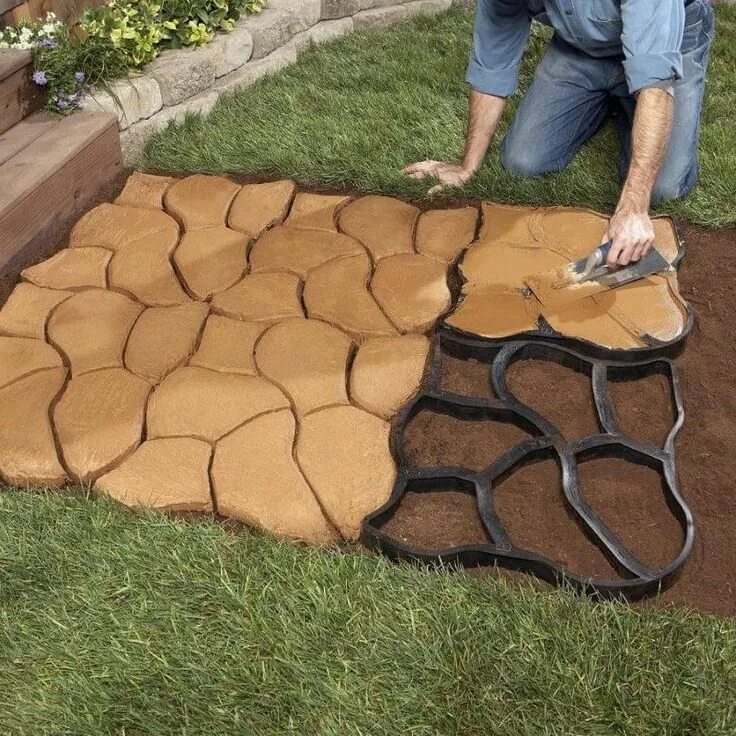 Покрытие на даче своими руками EazyPath ™ Garden Path Maker Mold Garden paths, Backyard walkway, Garden pathway