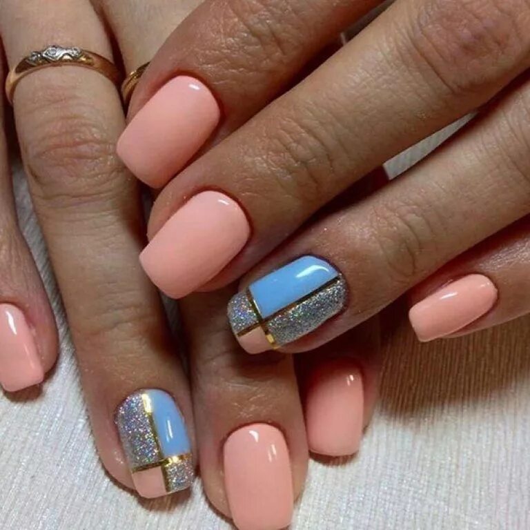 Покрытие ногтей гель лаком дизайн новинки Яркий маникюр Peach nails, Gel nails, Gel nail designs