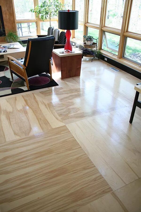 Покрытие пола в доме варианты Faux Wood Floor: The Four-Step Plan to Affordable Flooring Plywood flooring, Hou