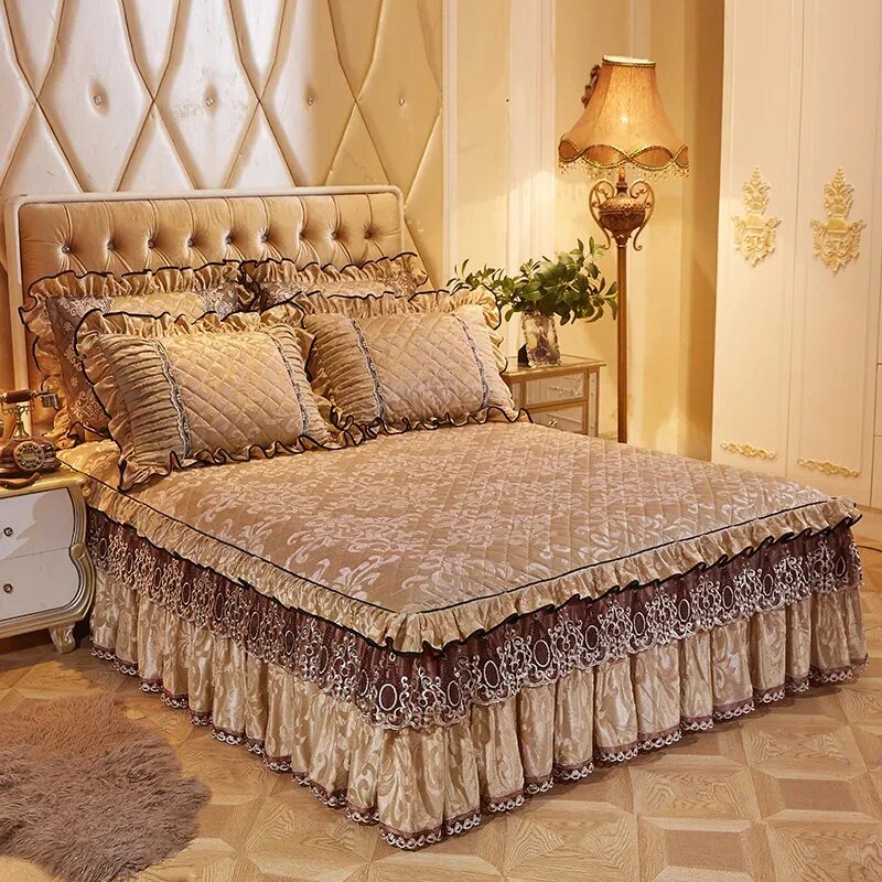 Покрывала на 2 спальную кровать фото Fleece Bed Sets Bedsheet Bedspread King Size Fleece Bed Cover Bedding Set - 160x