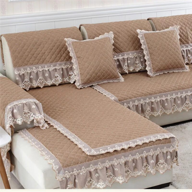 Покрывала на диван своими руками фото Slip-resistant Sofa Cushion Covers Continental Sofa Fabric Cushions four Seasons