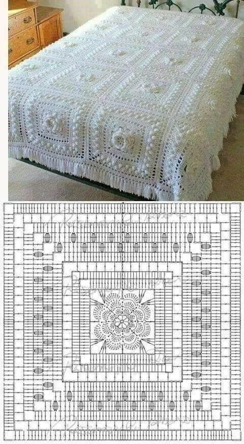 Покрывала своими руками схемы 사랑을만드는가게 LOVE MADE STORE Crochet bedspread, Crochet bedspread pattern, Crochet q