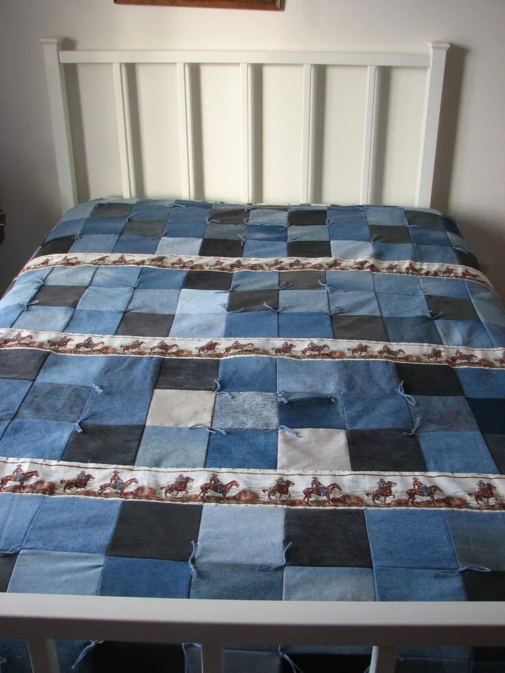 Покрывало из джинсов своими руками фото Western jean quilt.. twin quilt or full comforter.. $100.00 plus shipping Jean q