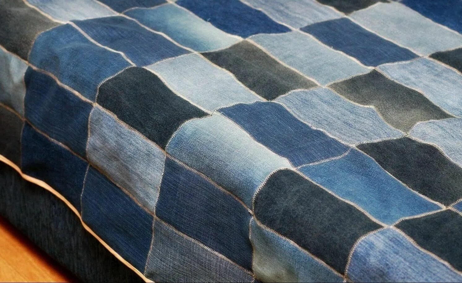 Покрывало из джинсов своими руками фото Мастер-класс "Джинсовый пэчворк для начинающих. Второй урок" 2023, Стерлибашевск