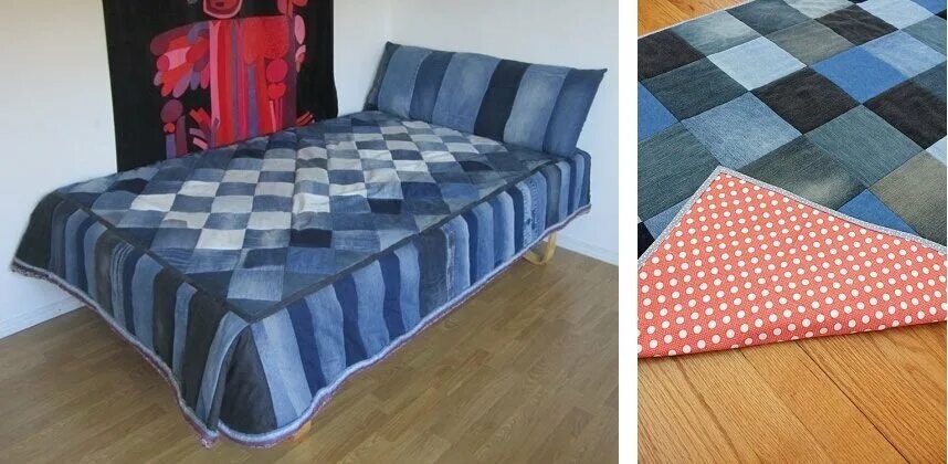 Покрывало из джинсов своими руками фото 12 идей как стильно и достойно применить старые джинсы в интерьере Фантазер Дзен
