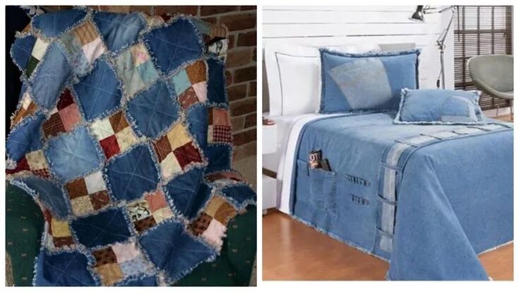 Покрывало из джинсов своими руками фото La transformación mágica de los viejos jeans 20 ideas para las mujeres aguja Ста