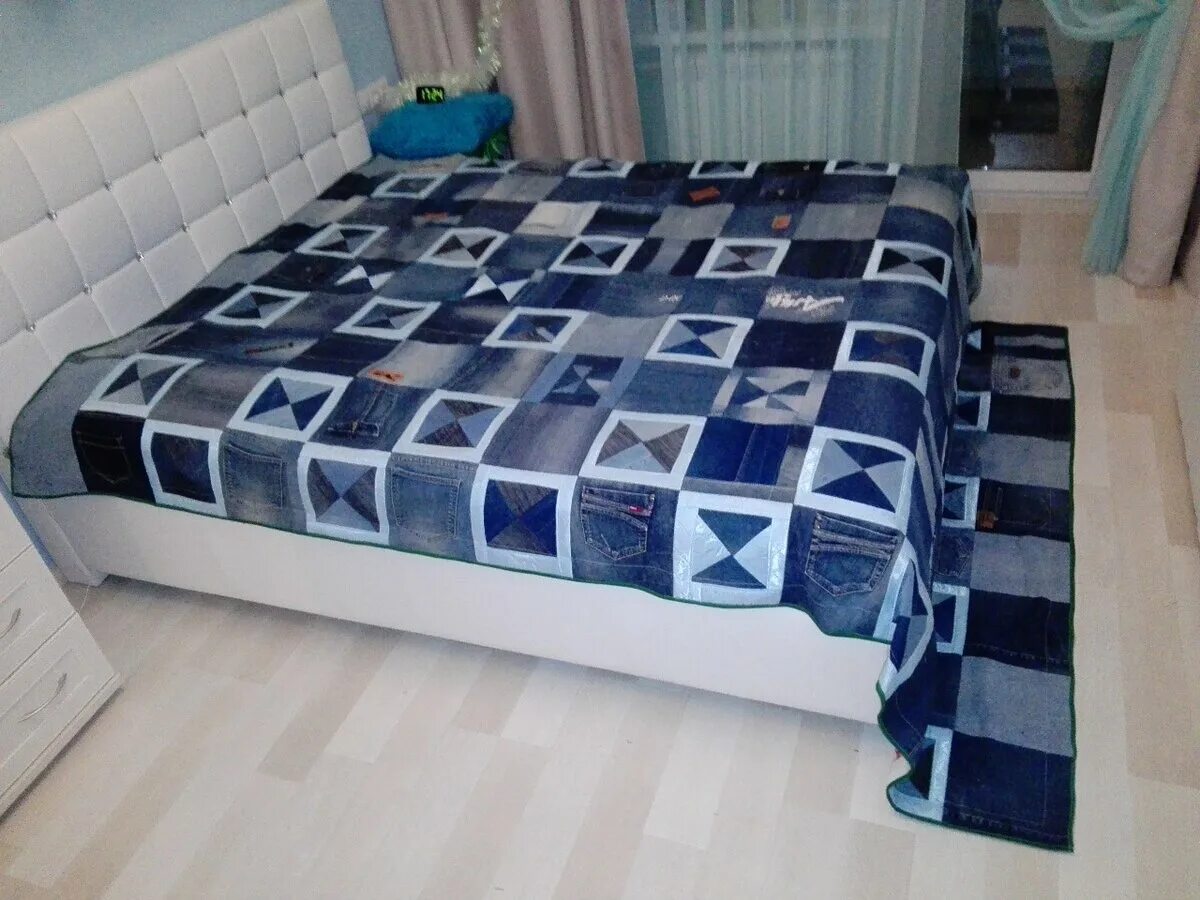 Покрывало из джинсов своими руками фото Покрывало из старых джинсов своими руками