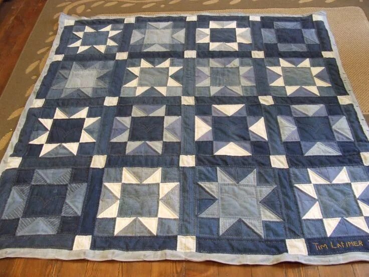 Покрывало из джинсов своими руками фото Стеганое одеяло-плед из старых джинсов: пошаговая схема - Журнал "Сам себе изобр