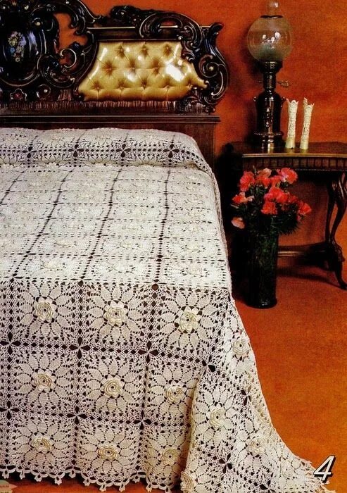 Покрывало крючком фото схемы Hobby lavori femminili - ricamo - uncinetto - maglia: copriletto Crochet bedspre