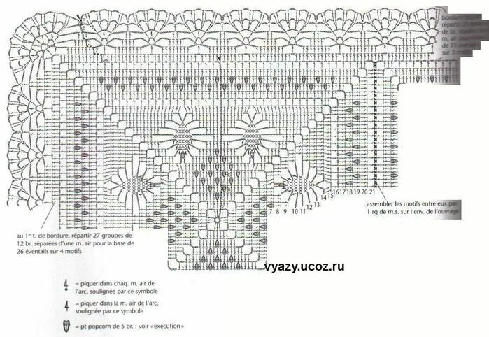 Покрывало крючком схемы Российский Сервис Онлайн-Дневников Связанные крючком квадраты, Вязка оторочки кр