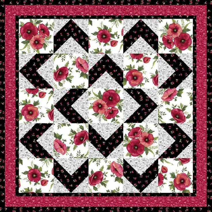 Покрывало пэчворк своими руками схемы Walk About Quilt Pattern - Ann Lauer Patchwork quilt patterns, Star quilt patter