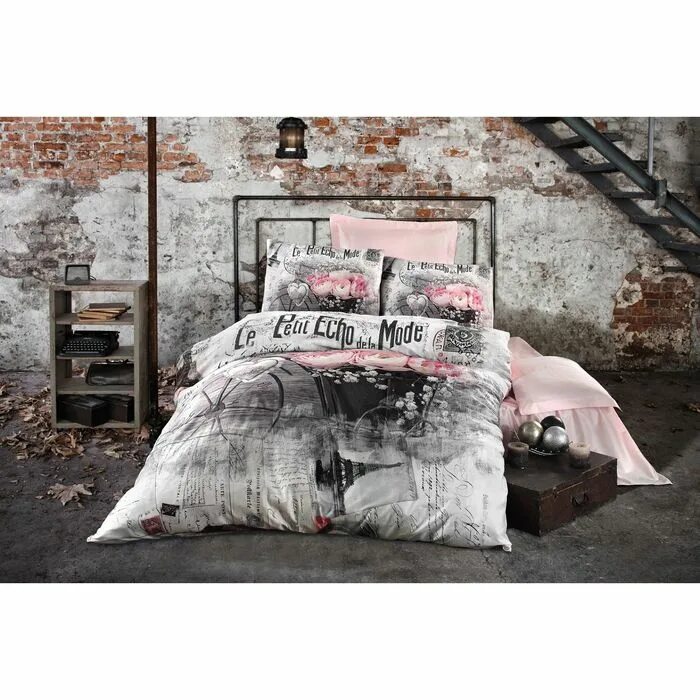 Покрывало в стиле лофт Постельное бельё PETIT MODE, евро, размер 200х220, 260х270, 50х70-2шт., сатин 12
