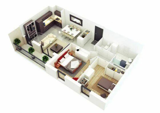 Покупка квартиры планировка Planos de departamentos dos dormitorios Small house design plans, Floor plan des